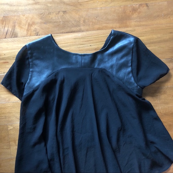 Dress The Population Blouse with Leather Top - New - Picture 3 of 3